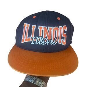 Vintage 90s Illinois state fighting Illini snapnack hat
